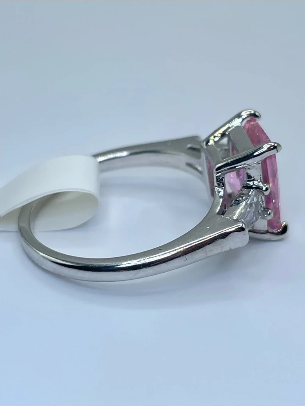 Swarovski Crystals Elements Pink Crystal Solitaire Glam Cocktail Ring Sz 8